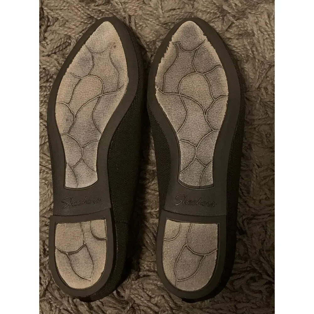 Womens Black Skechers Air-Cooled Memory Foam Ballet Flats Size 8